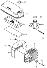 Hayter 21 Inch Heavy Duty - 455E (455E290000001 - 455E290999999) - Air Filter - Muffler Assembly