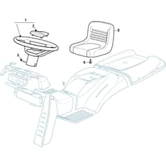 2240H Twin - 2021 - 2T0970483/M21 - Mountfield Ride On Mower Seat and Steering Wheel Diagram