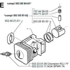 Husqvarna 225 HBV - 1996-1997 - Cylinder Piston