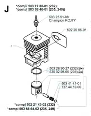 Husqvarna 232R - 2000-2002 - Cylinder Piston