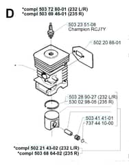 Husqvarna 232RD - 1998-2000 - Cylinder Piston