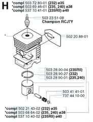 Husqvarna 235R - 2002-2006 - Cylinder Piston