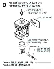 Husqvarna 235R-CAT - 1995-Current - Cylinder Piston