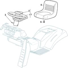 2448H-SD Twin - 2019-2020 - 2T1945283/M17 - Mountfield Ride On Mower Seat and Steering Wheel Diagram