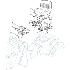 2548H 4WD - 2010 - 2T1525383/M10 - Mountfield Ride On Mower Seat and Steering Wheel Diagram