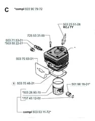 Husqvarna 261EPA - 1999-Current - Cylinder Piston