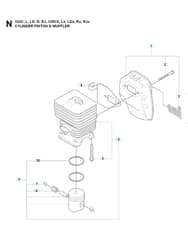 Husqvarna 323R - Cylinder, Piston & Muffler