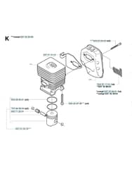 Husqvarna 323E - Cylinder, Piston & Muffler
