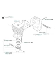 Husqvarna 326HE4X-SERIES - Cylinder, Piston & Muffler