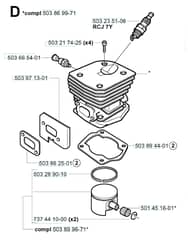 Husqvarna 351 - from-curr - Cylinder Piston