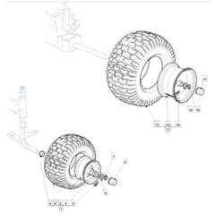 3600SH - 2011-2018 - 2T0410383/M11 - Mountfield Ride On Mower Wheels Diagram
