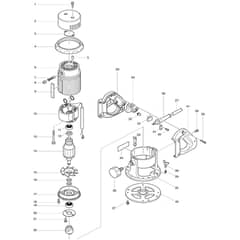 Makita 3601B - Router 12mm - Power Tool Diagram
