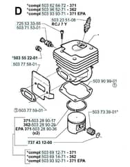 Husqvarna 362XP - 1999-Current - Cylinder Piston