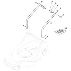 394 P-B - 2017-2019 - 297411028/AMZ - Mountfield Rotary Mower Lower Handle Diagram