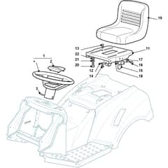 4000SH - 2011-2012 - 2T1710383/M11 - Mountfield Ride On Mower Seat and Steering Wheel Diagram