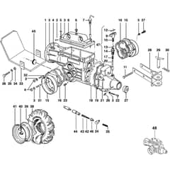 401 S - Bertolini Rotary Cultivator Speed-change gear box and wheels Diagram