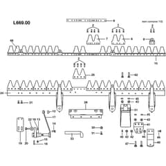405 S - Bertolini Rotary Cultivator Cutter bar L0066900 Diagram