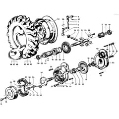 417 S - Bertolini Rotary Cultivator Axle, brakes and wheels Diagram
