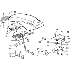 417 S - Bertolini Rotary Cultivator Hood w/o headlight (Single-disc clutch version) Diagram