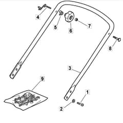 45 - 2005 - 24-3434-71 - Mountfield Rotary Mower Lower Handle Diagram