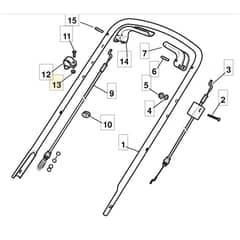 45 S - 2005 - 299264743/MOU - Mountfield Rotary Mower Upper Handle Diagram