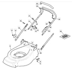 460R HP - 2010 - 294486023/M10 - Mountfield Rotary Mower Upper Handle Diagram