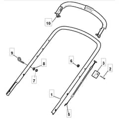 461 HP - 2010 - 299481243/M10 - Mountfield Rotary Mower Upper Handle Diagram