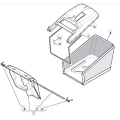 461 PD ES - 2010-2011 - 299482543/M10 - Mountfield Rotary Mower Grass Bag Diagram