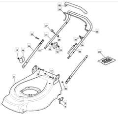 461R HP - 2008 - 294486043/UM8 - Mountfield Rotary Mower Upper Handle Diagram