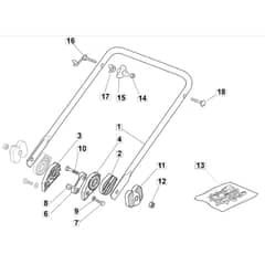 462 HP - 2008 - 294484038/UM8 - Mountfield Rotary Mower Lower Handle Diagram