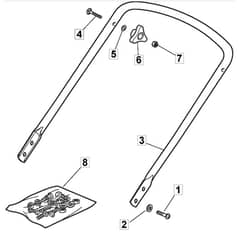 464 TR-B - 2017-2019 - 299274628/AMZ - Mountfield Rotary Mower Lower Handle Diagram