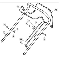 464 TR-B - 2017-2019 - 299274628/AMZ - Mountfield Rotary Mower Upper Handle Diagram