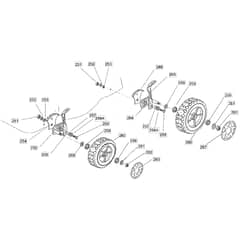 46 HP - 2005 - 23-3581-74 - Mountfield Rotary Mower Wheels Diagram