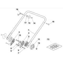 4820 HP - 2008 - 294484023/M08 - Mountfield Rotary Mower Lower Handle Diagram
