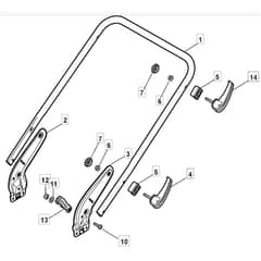 4820 PD BW EL 4S - 2016-2022 - 299487623/MTF - Mountfield Rotary Mower Lower Handle Diagram
