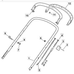 4820 PD BW EL 4S - 2016-2022 - 299487623/MTF - Mountfield Rotary Mower Upper Handle Diagram