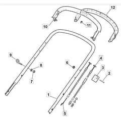 4820 PD BW EL 4S - 2021-2022 - 299487723/MTF - Mountfield Rotary Mower Upper Handle Diagram