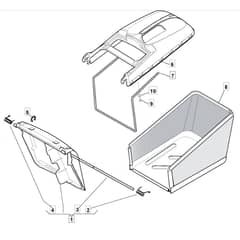 510 PD - 2008 - 294538023/UM8 - Mountfield Rotary Mower Grass Bag Diagram