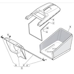 510 PD 4S BW INOX - 2010 - 291597023/M09 - Mountfield Rotary Mower Grass Bag Diagram
