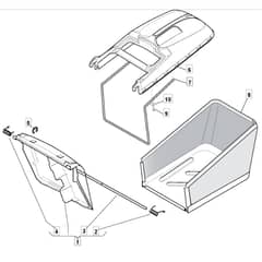 513 PD_BW - 2007 - 291537043/MO7 - Mountfield Rotary Mower Grass Bag Diagram
