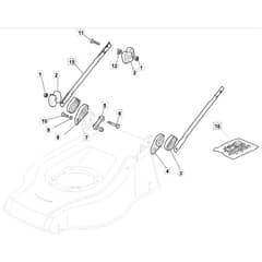 5310 PD BW INOX - 2009 - 291597043/MI9 - Mountfield Rotary Mower Lower Handle Diagram