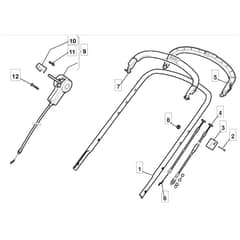 5320 PD 4S INOX - 2008 - 291592023/M08 - Mountfield Rotary Mower Upper Handle Diagram