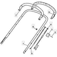 5320 PD BW - 2008 - 294537023/M08 - Mountfield Rotary Mower Upper Handle Diagram