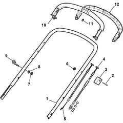 5330 PD BW - 2011-2013 - 299536033/MTF - Castel Garden Rotary Mower Handle Upper Part Diagram