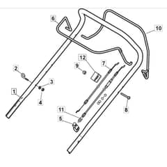 534 WSQ_B - 2017-2019 - 295545828/AMZ - Mountfield Rotary Mower Upper Handle Diagram