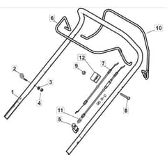 534 WSQE_B - 2017 - 295546528/AMZ - Mountfield Rotary Mower Upper Handle Diagram