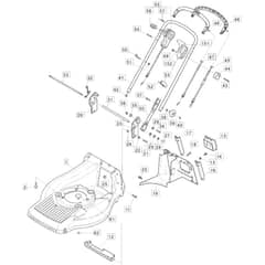 550 R - 2005 - 12-9704-80 - Mountfield Rotary Mower Handle Diagram