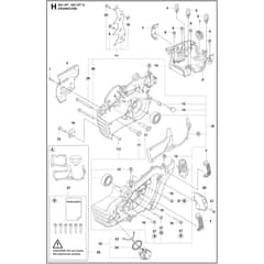 Husqvarna 592 XP G - 970493454 - Crankcase