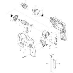 Makita 6010B - Drill 10mm - Power Tool Diagram