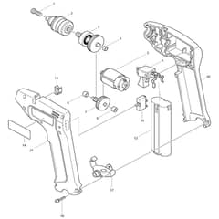 Makita 6010D - Cordless Drill 10mm - Power Tool Diagram